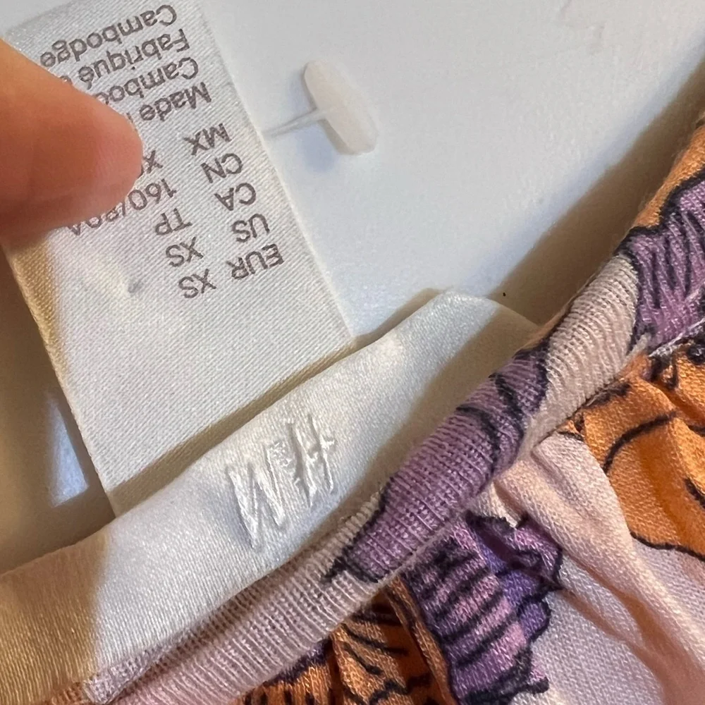H&M orange and purple spaghetti striped dress